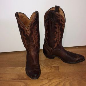 Boulet Cowboy Boots Brown Leather Women’s 8.5